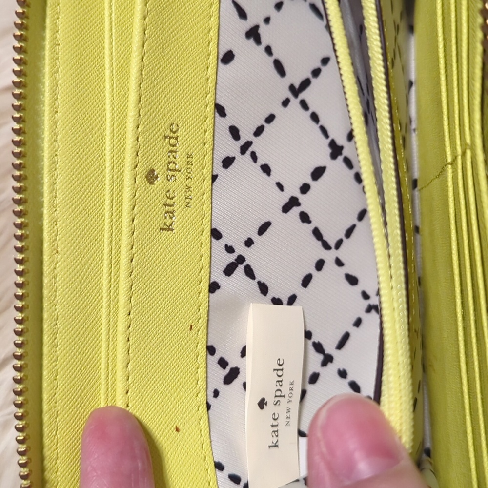 Kate Spade bright yellow zip around wallet - Picture 6 of 7
